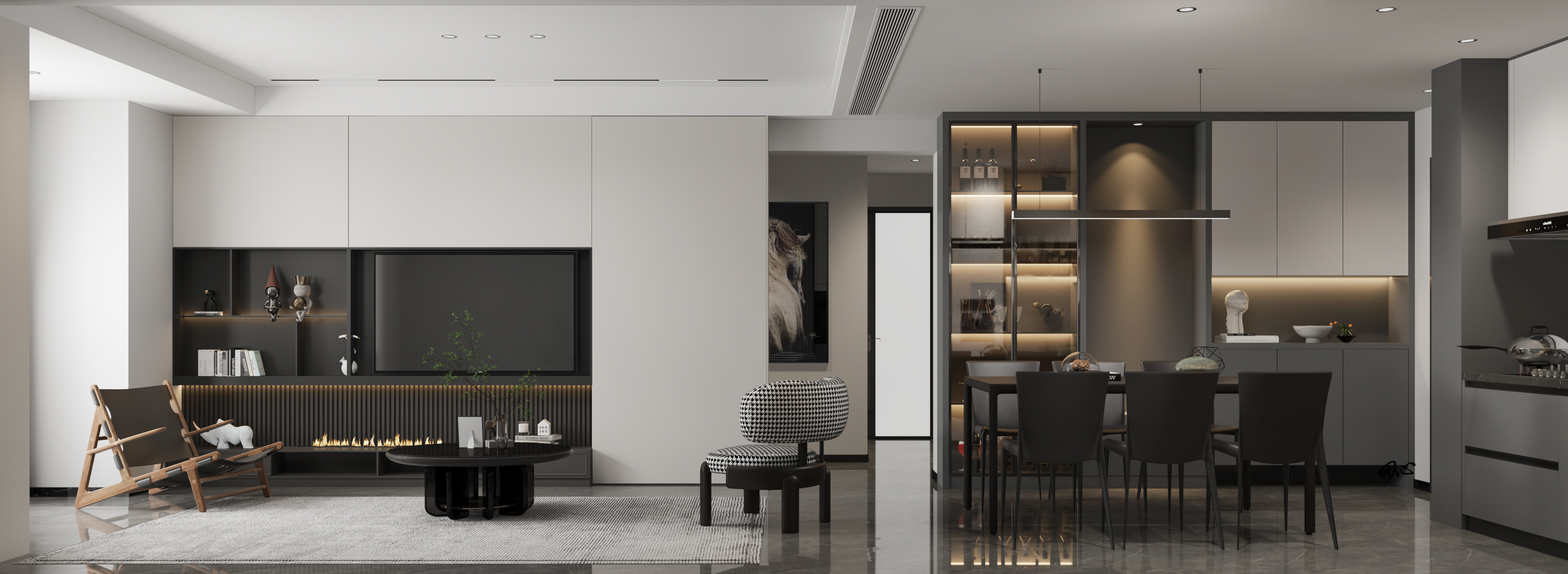 现代高级黑室内设计-9