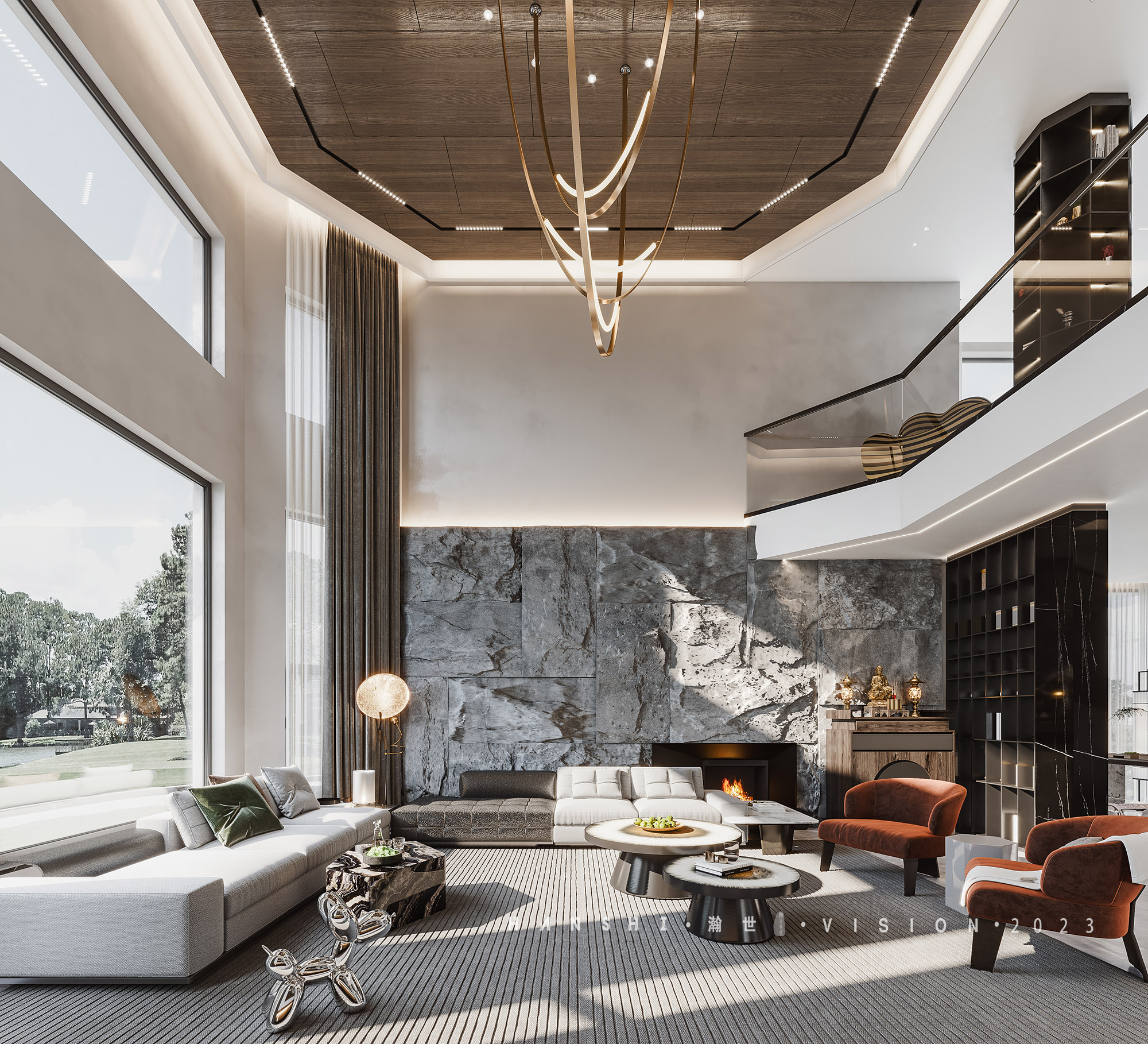 现代意式极简别墅一瀚世表现-3