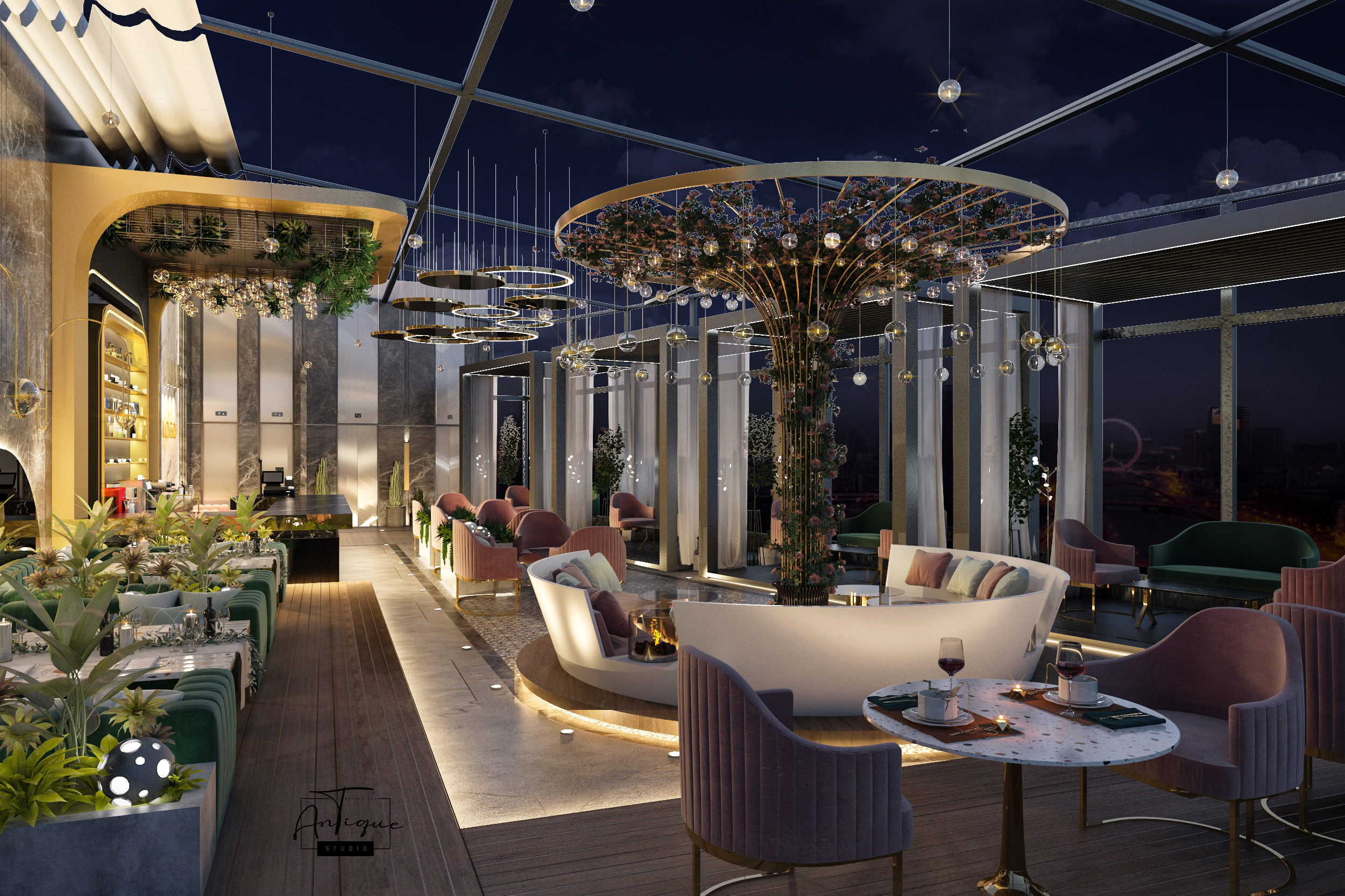 屋顶餐厅丨ANTIQUE Studios-17