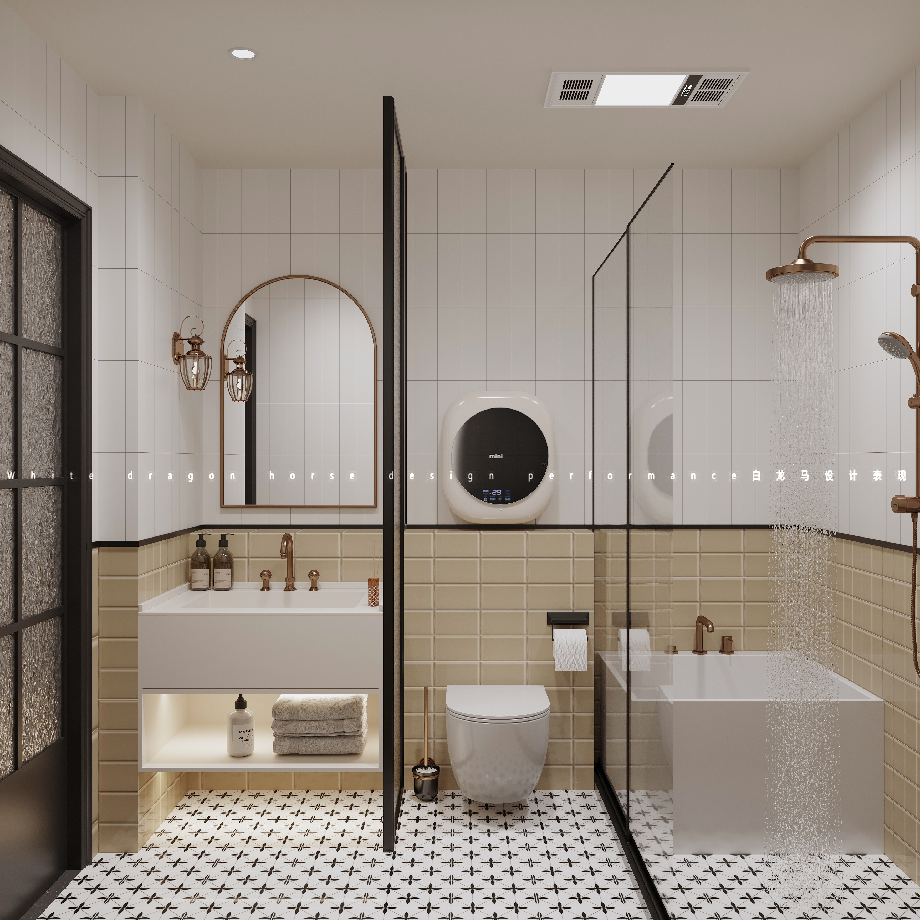 法式复古客餐厅—白龙马效果图-14