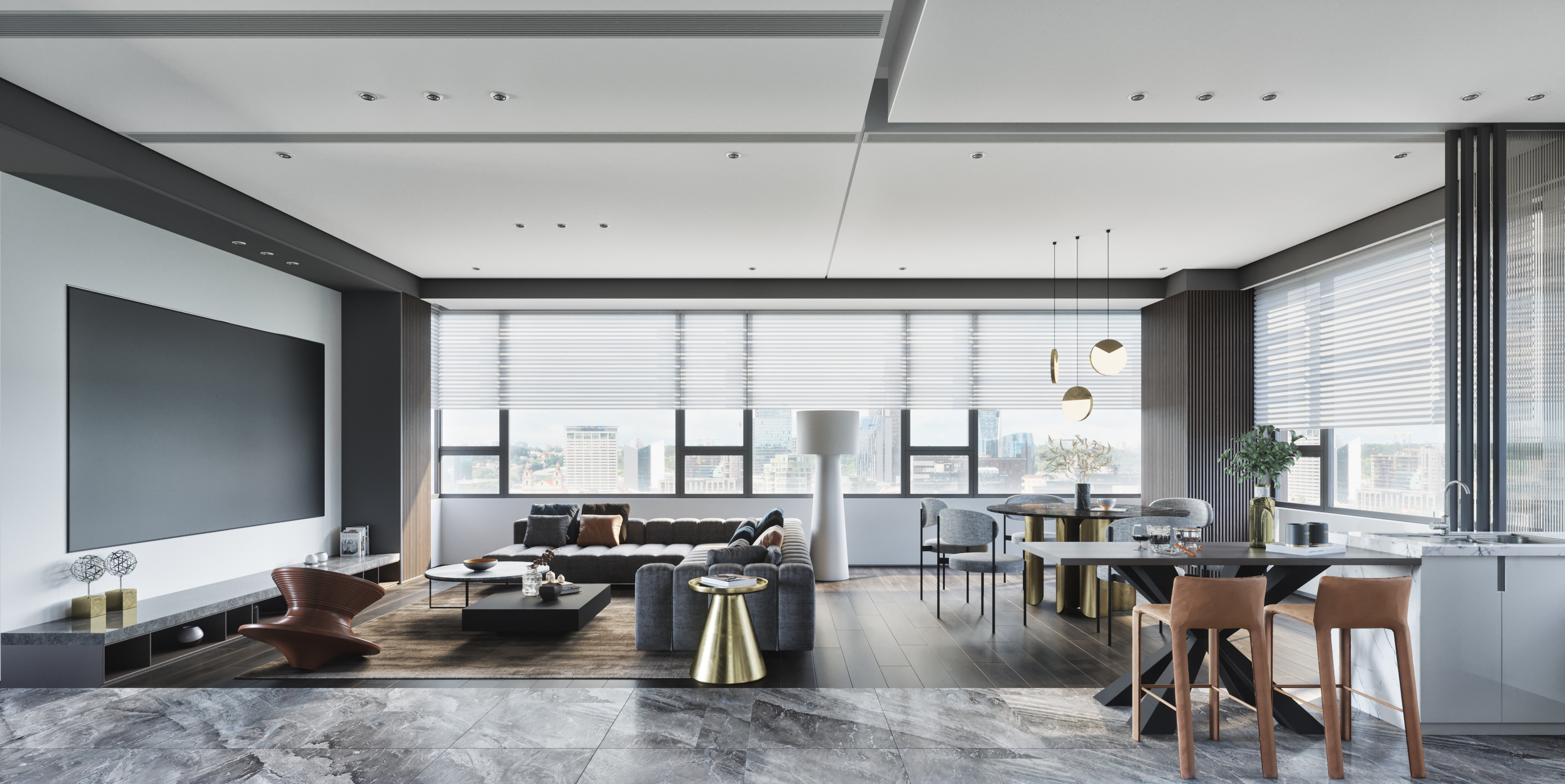 时尚客厅设计，Fstorm 渲染与 PS 打造惊艳空间-8