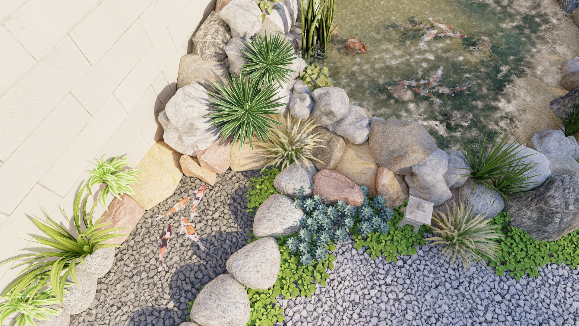 马斯喀特锦鲤鱼池及景观设计-8