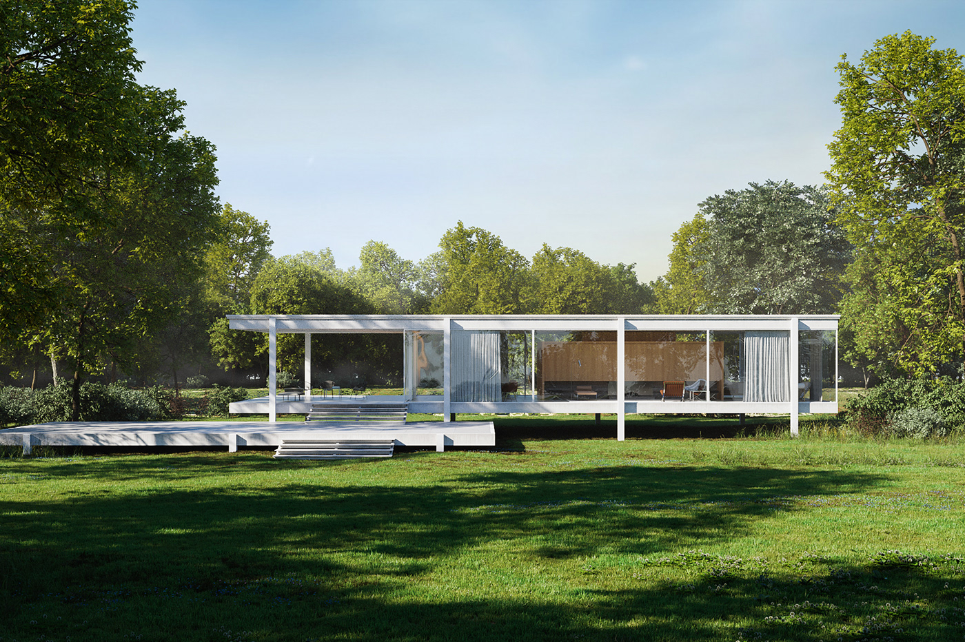 米斯·范·德·罗厄的玻璃别墅-4