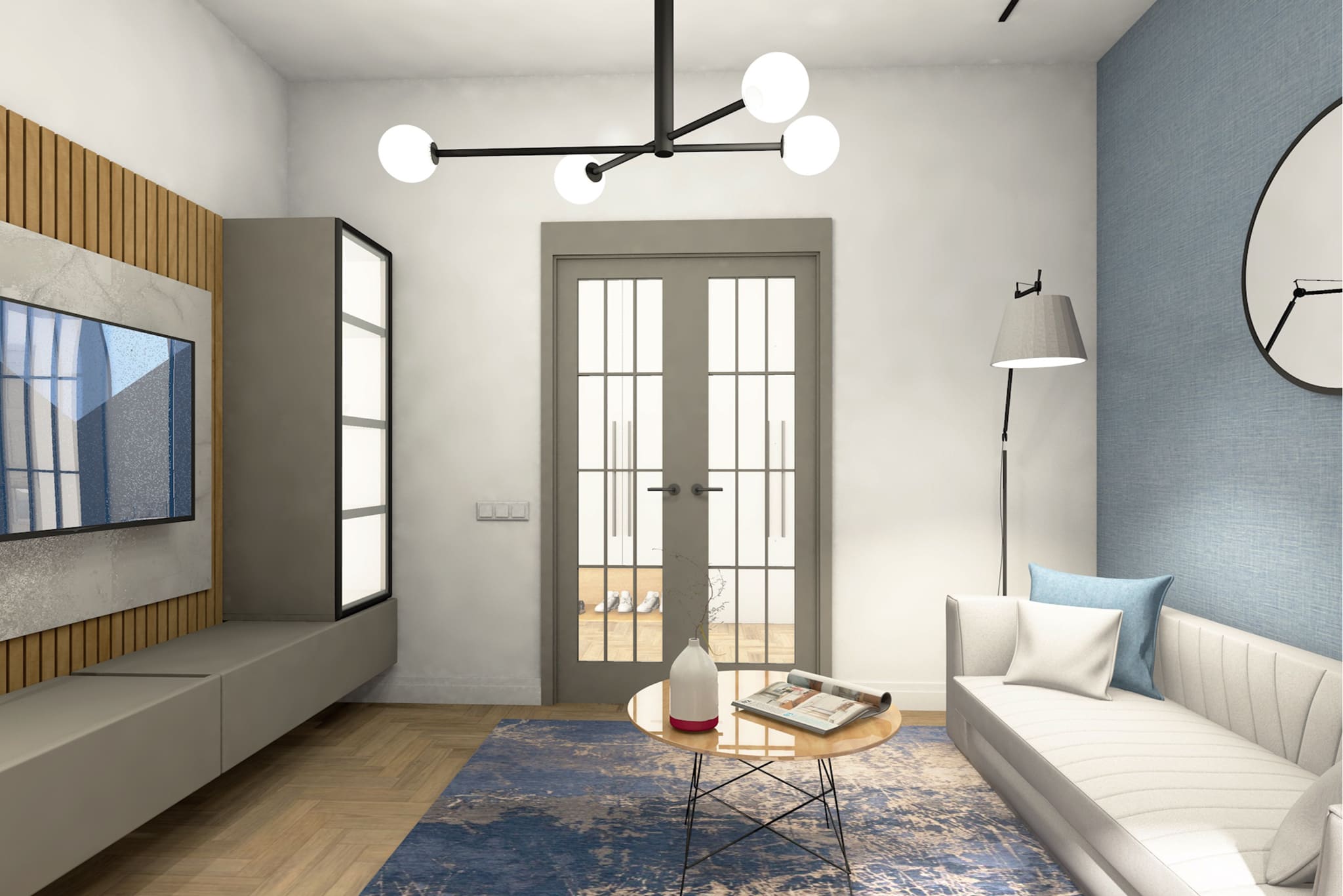 Modern interior in an old house-3