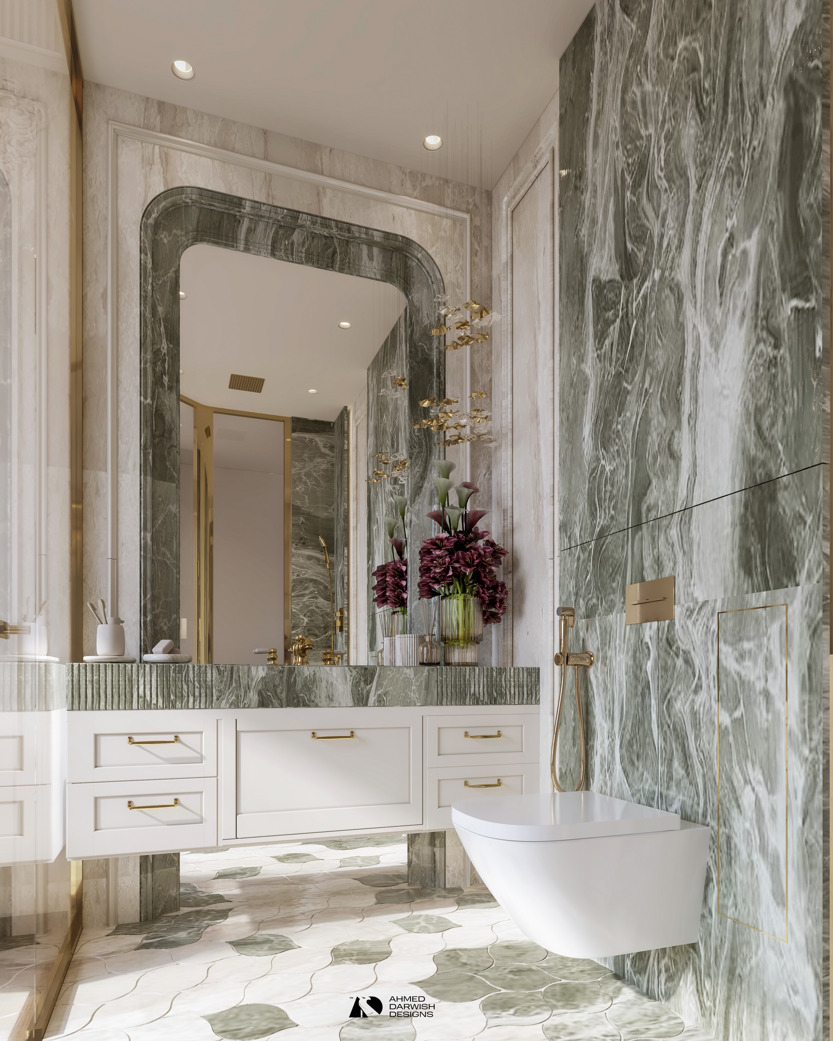 Girl bedroom with transparent bathroom-6