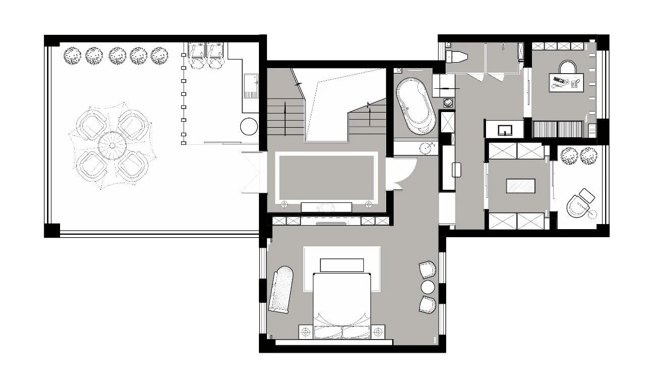 用大理石装点别墅, 黑与白的精致美-49