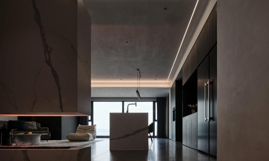 高级灰湖景房室内设计-26