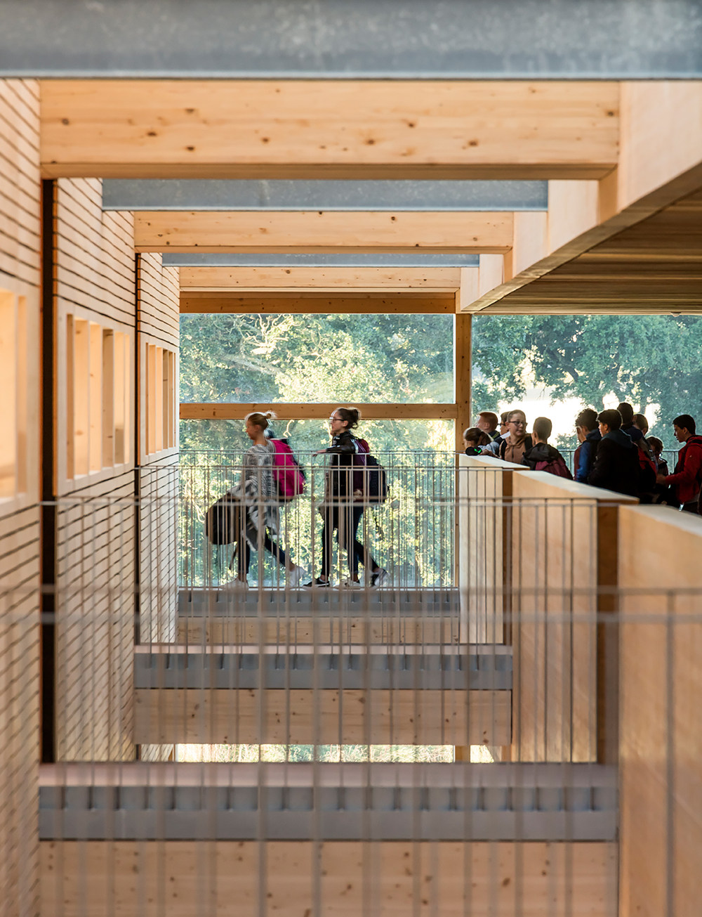 法国 Lamballe 学院 · 融入景观的木质教育空间-35