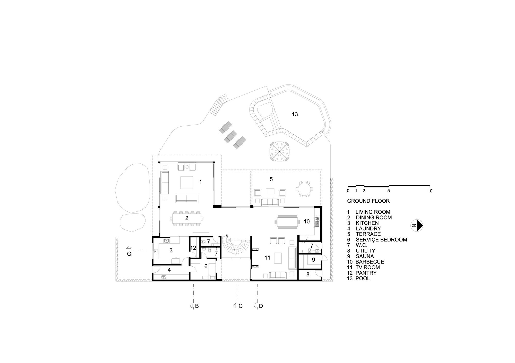 带有一块岩石的房子丨巴西丨Rocco Arquitetos-15