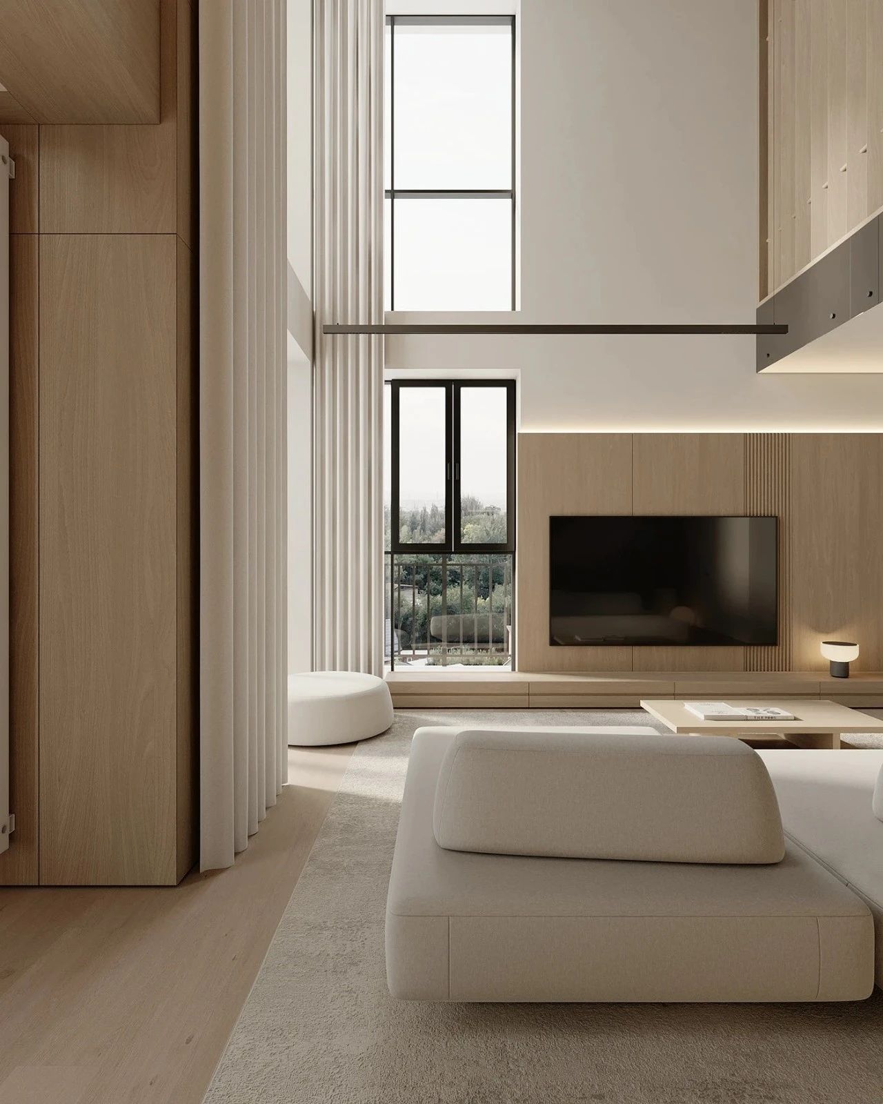 原木系奶油风极简空间loft公寓设计丨URSA STUDIO-7