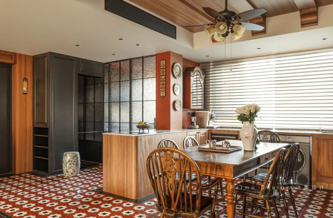 淮南南山里139㎡复古南洋风家居设计,藏身图书馆的定制生活-42