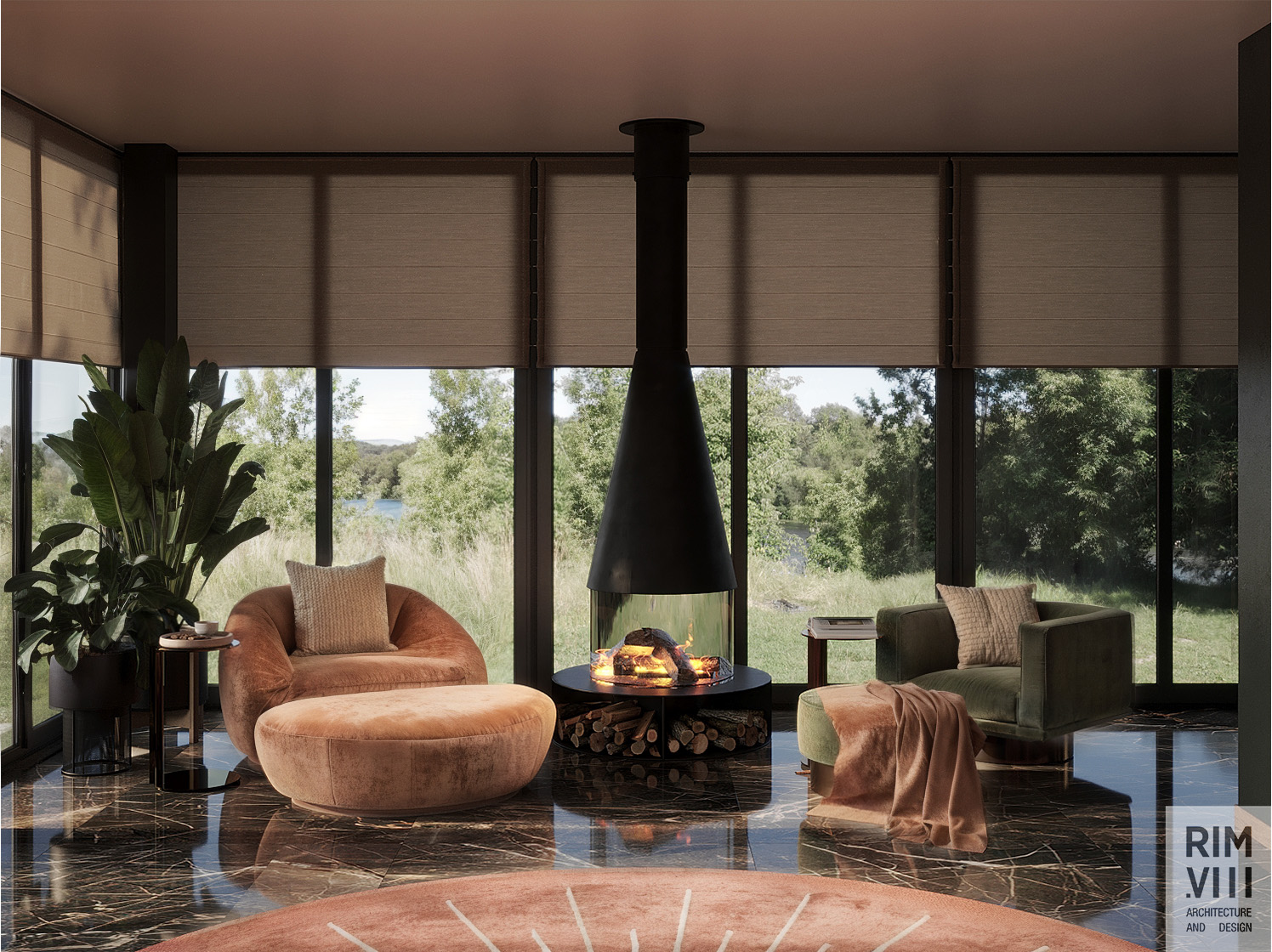 乡村住宅带壁炉室内设计丨未明确提及公司,有首席建筑师Grigory Zaslavsky-7