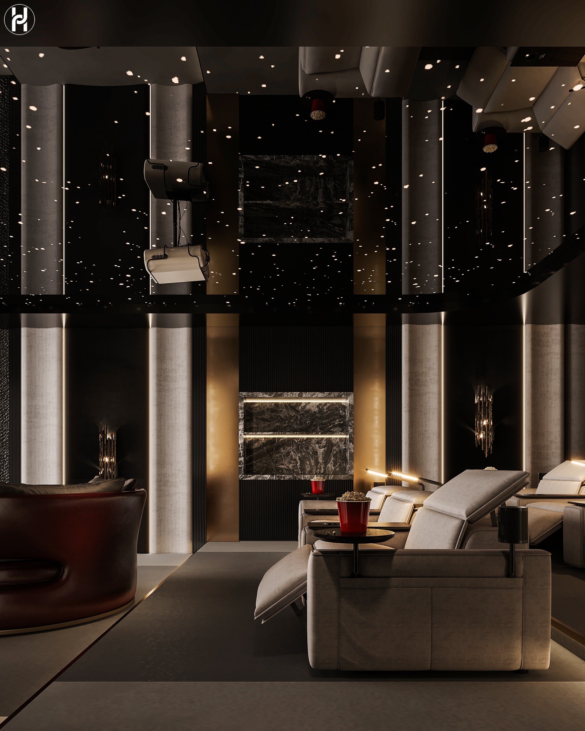 HOME CINEMA（家庭影院）丨Ahmed Hussein Designs-10