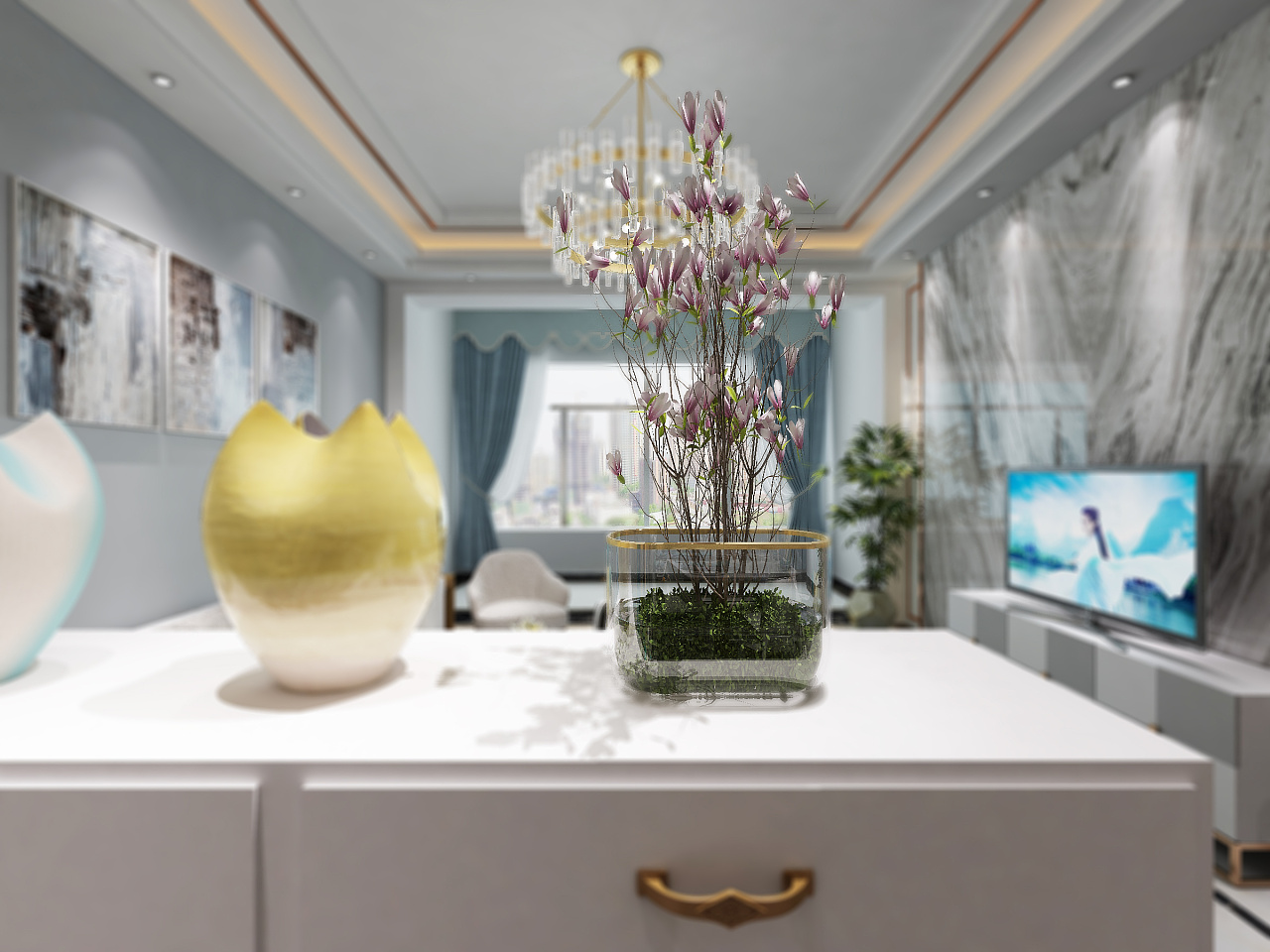 白色轻奢空间的现代演绎-9