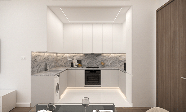 公寓·起居 厨房 用餐区丨阿联酋迪拜丨PIEAJET LIN-4