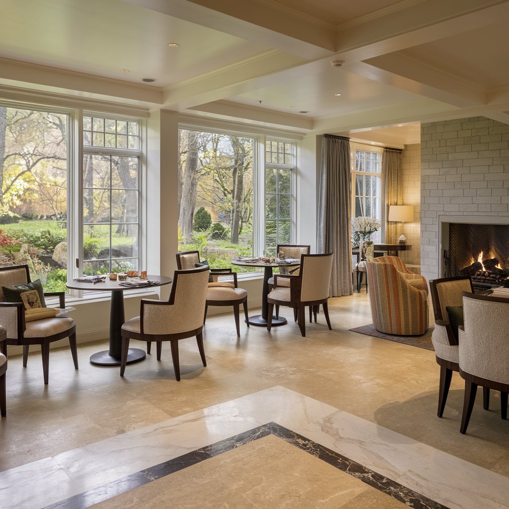 奢华米色与白色大理石餐厅设计-49