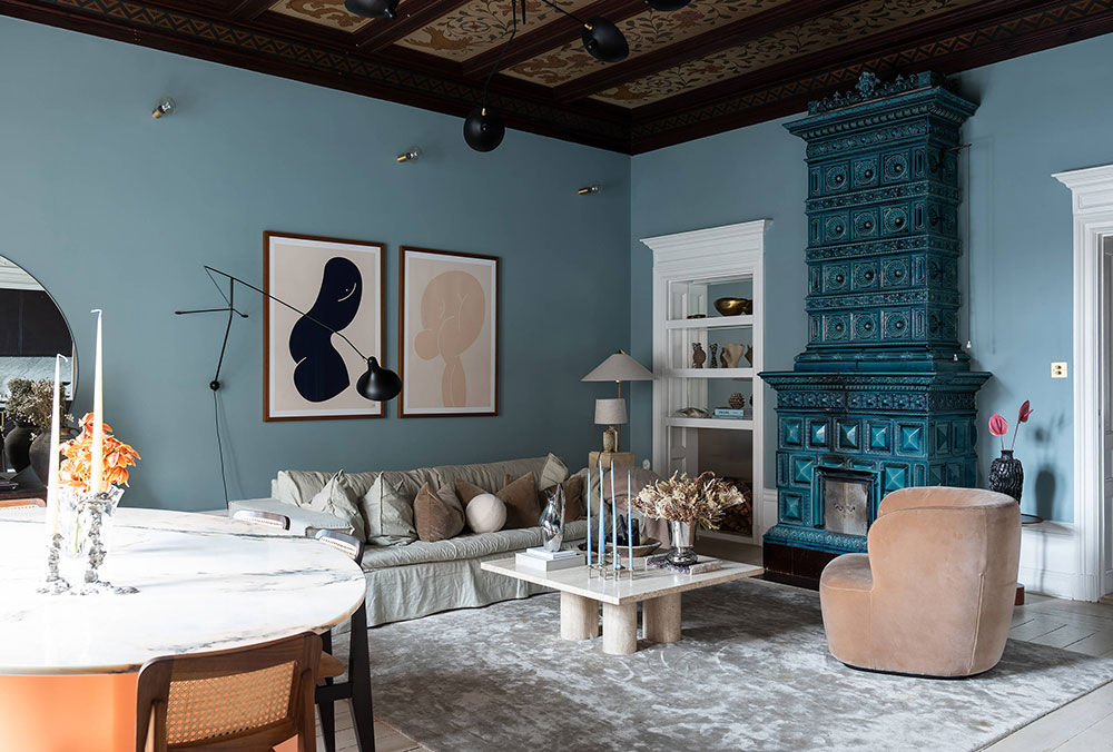 斯德哥尔摩 19 世纪哥特风格公寓，惊艳的彩绘天花板-3