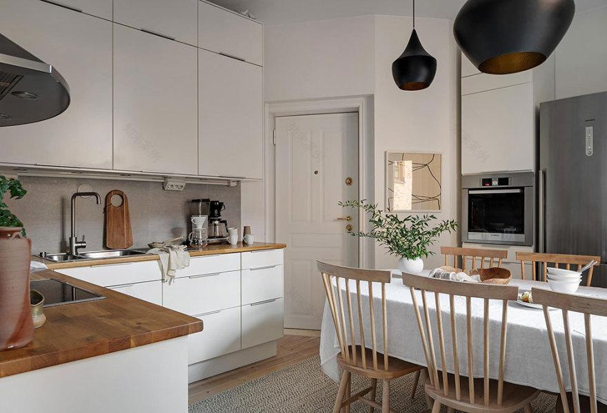 瑞典 76 平米公寓的温暖秋日内饰设计-17