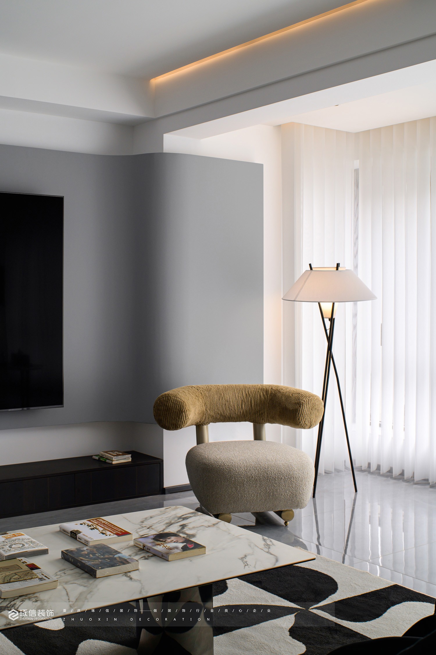 122 平现代风打造活力空间丨琢信装饰-7