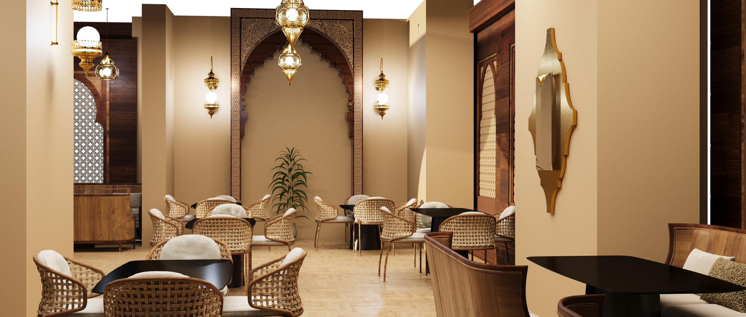 Moroccan-Inspired Coffee Shop | 3Ds Max Visualization-5