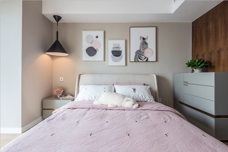 90㎡现代北欧风，粉色梦幻空间-30