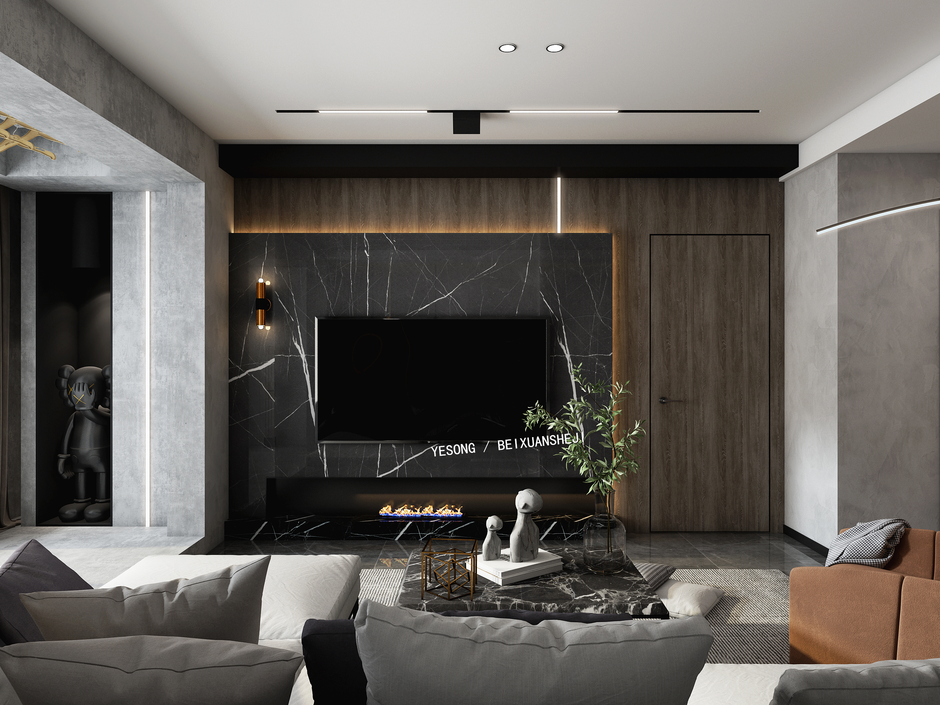 现代简约轻奢风室内设计-13