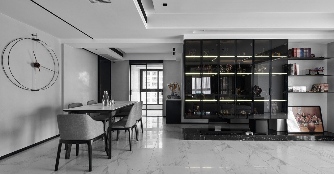 手办迷的现代简约之家 | 悬空背景展柜，红橡实木家具-1