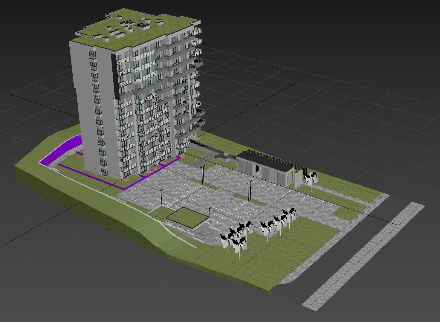 YSLAB公司3D低多边形建筑模型制作-19