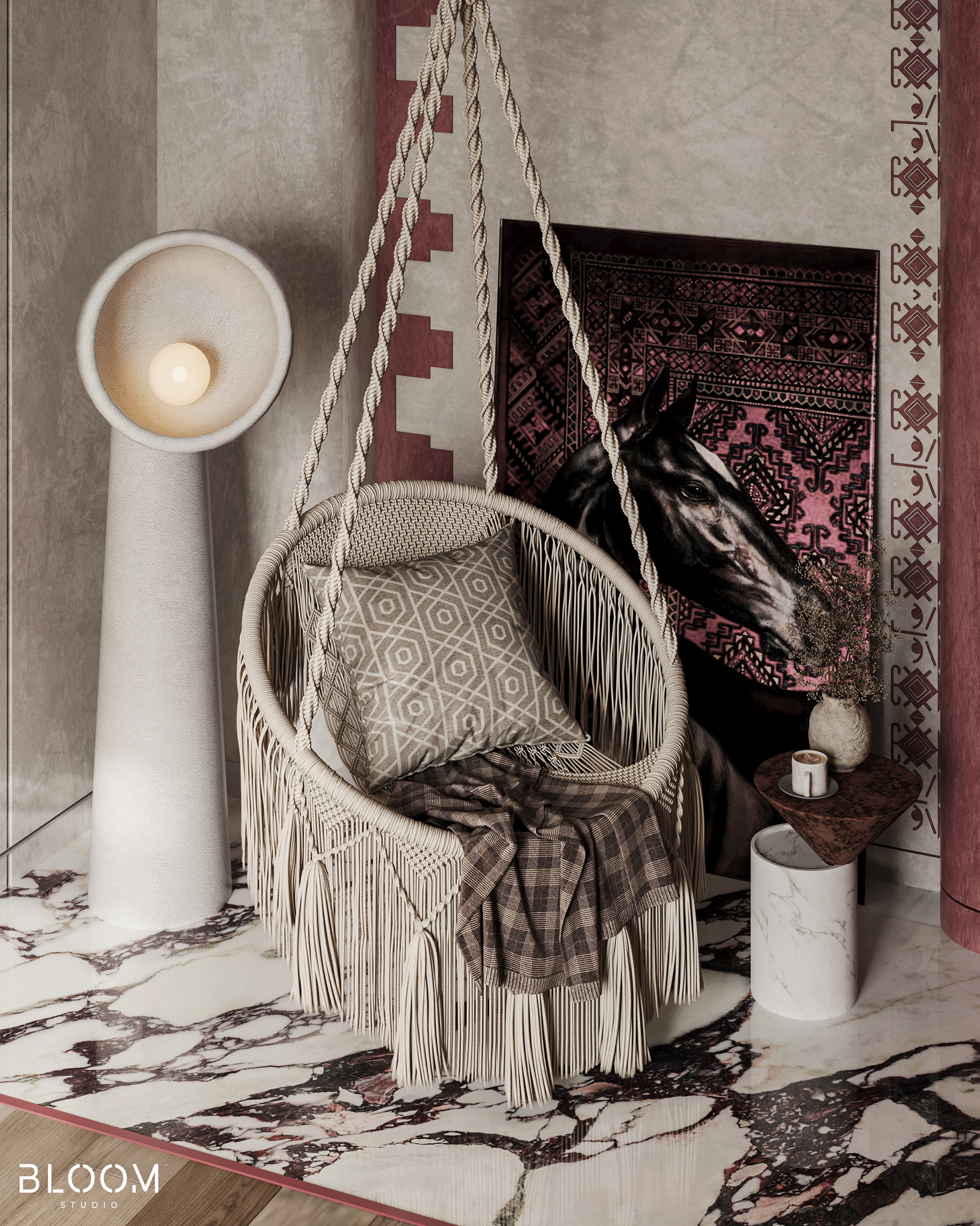 海福卧室（注：这里HAIF可能是一个品牌名之类的，音译为海福，若有具体背景信息可替换为更合适的译法）丨阿曼丨Bloom Studio-15