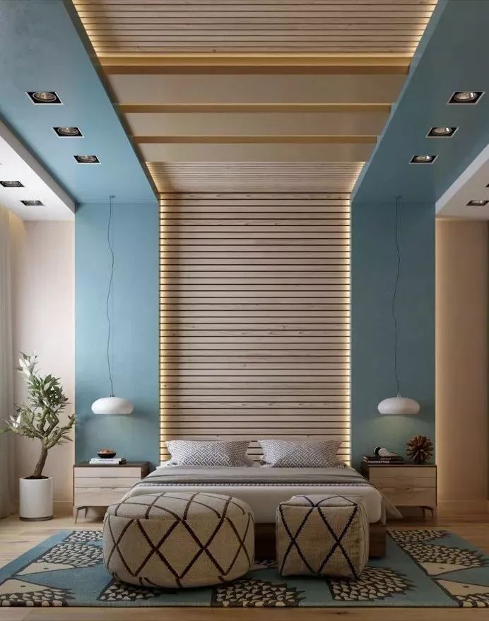 卧室背景墙设计新潮流 | 原木、软包、壁纸玩转卧室空间-11
