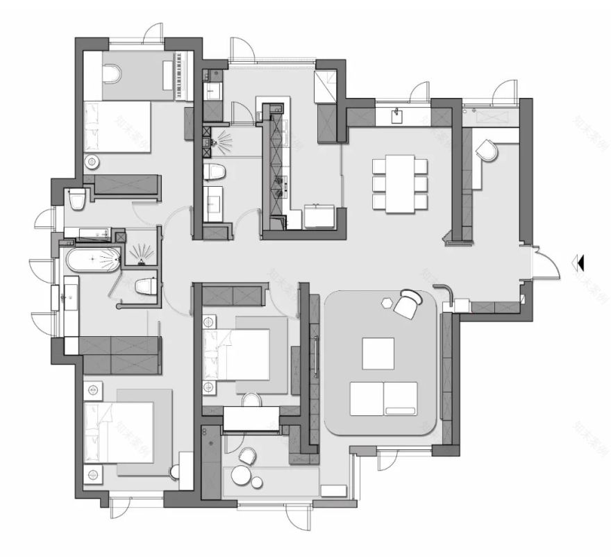 复地东湖国际 179㎡现代之家,极简温馨四口幸福空间-19