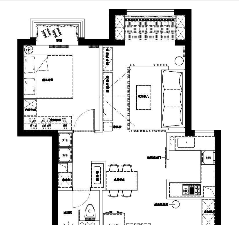 50 平米简约复古婚房设计-14