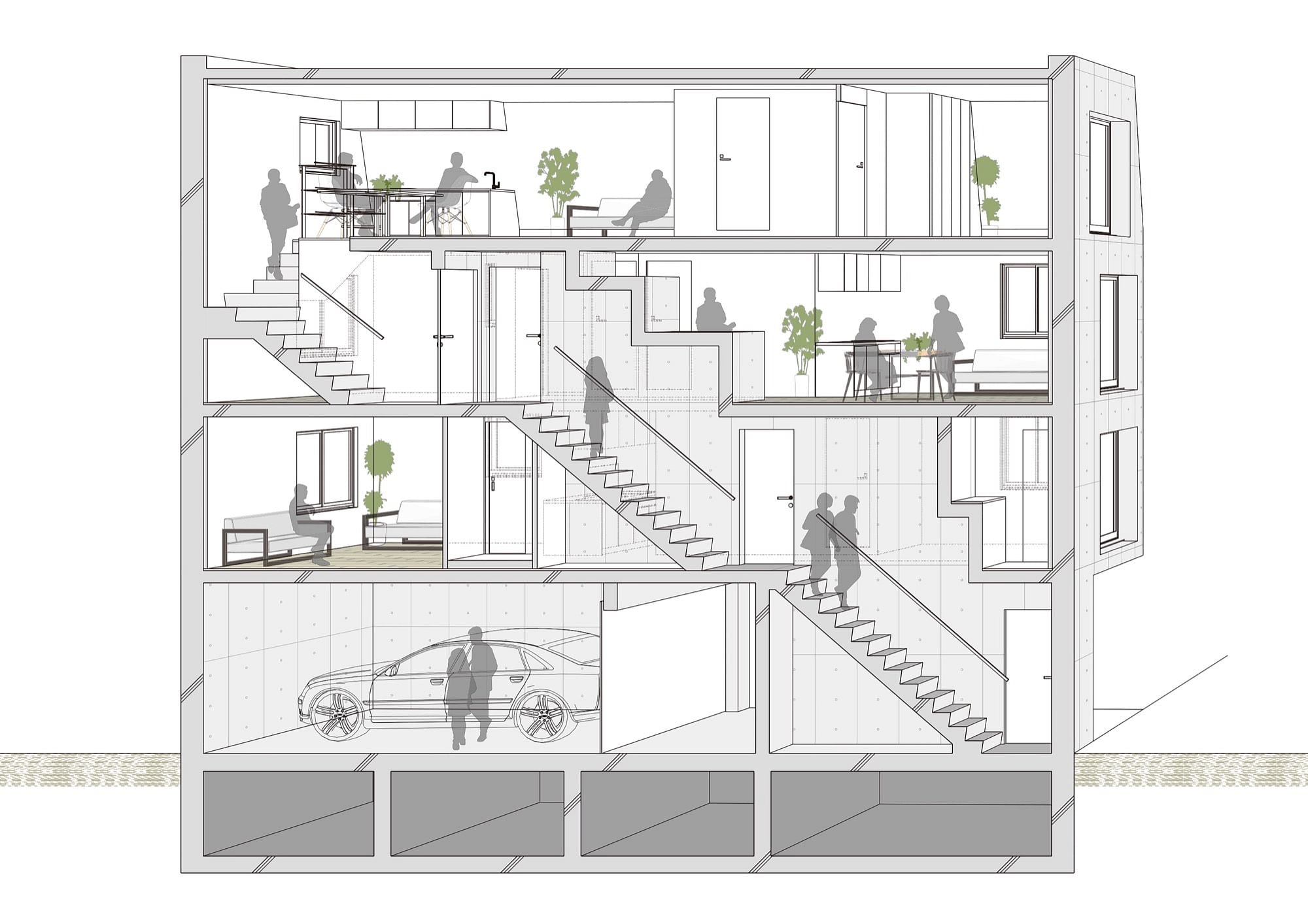 东京极简混凝土公寓丨日本东京-35