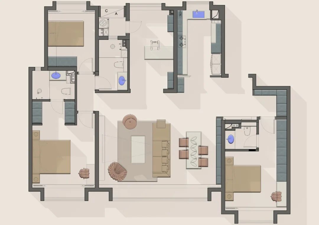 杨文标,185㎡现代简约雅居-18