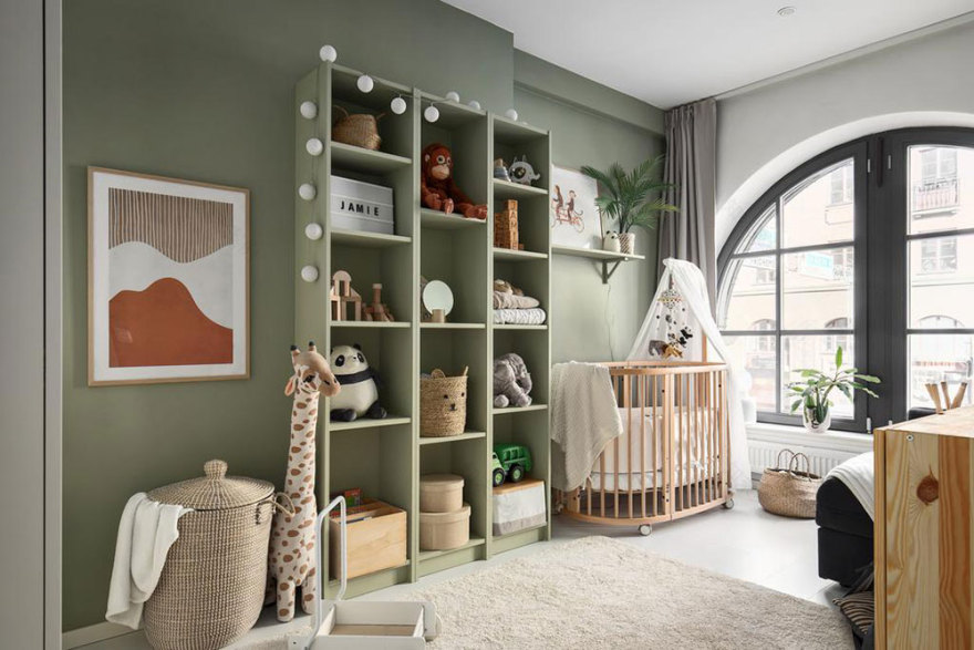 斯德哥尔摩小公寓的弧形窗设计-14