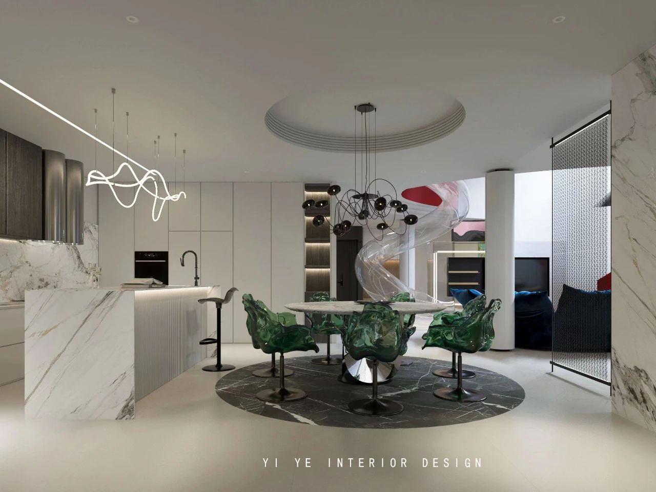 仁恒溪云雅苑 320m² 现代简约设计丨一野设计-13