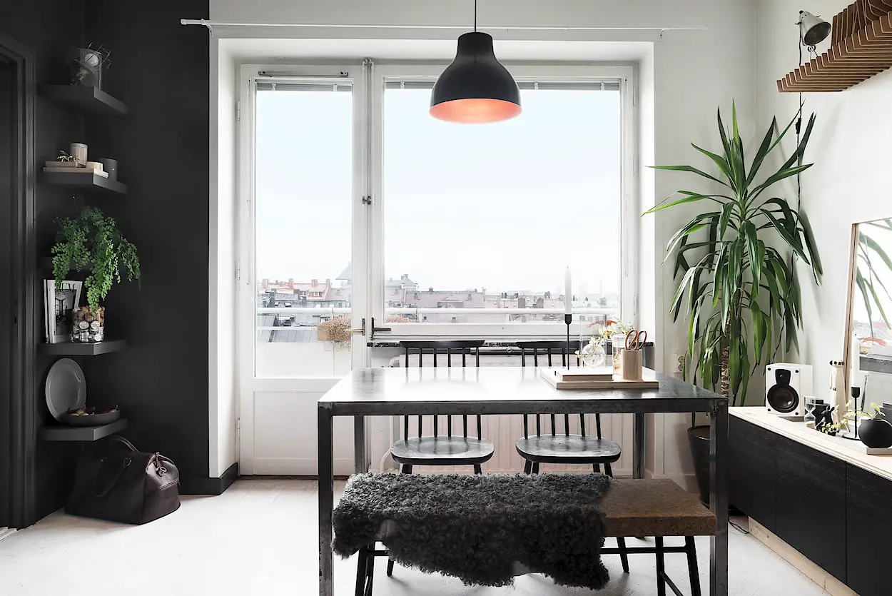 黑墙之魅 | 大胆尝试的小户型瑞典公寓-5