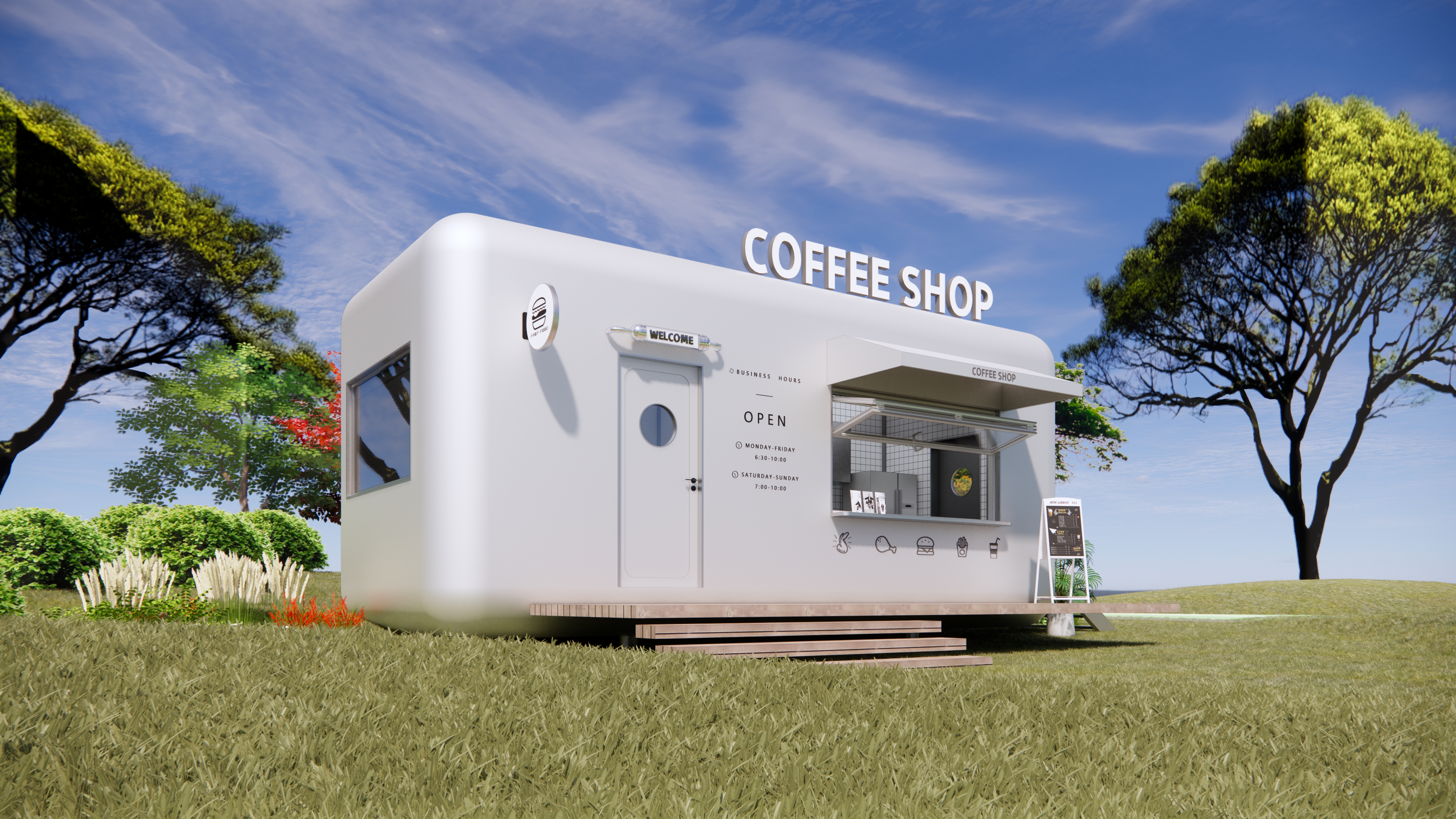 装配式建筑 | 商业售卖车建筑外观&室内设计-1