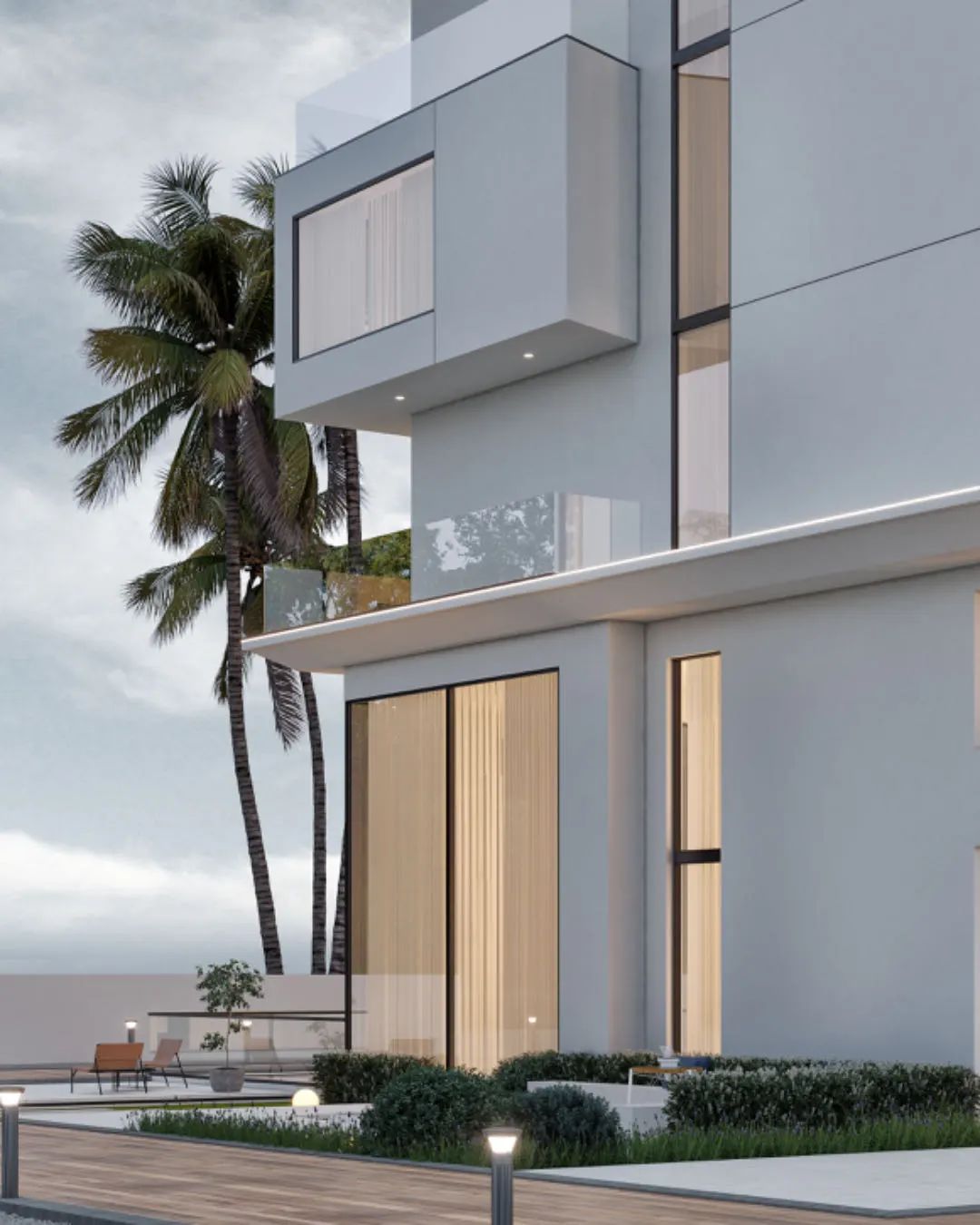 极简双拼别墅外立面设计-14