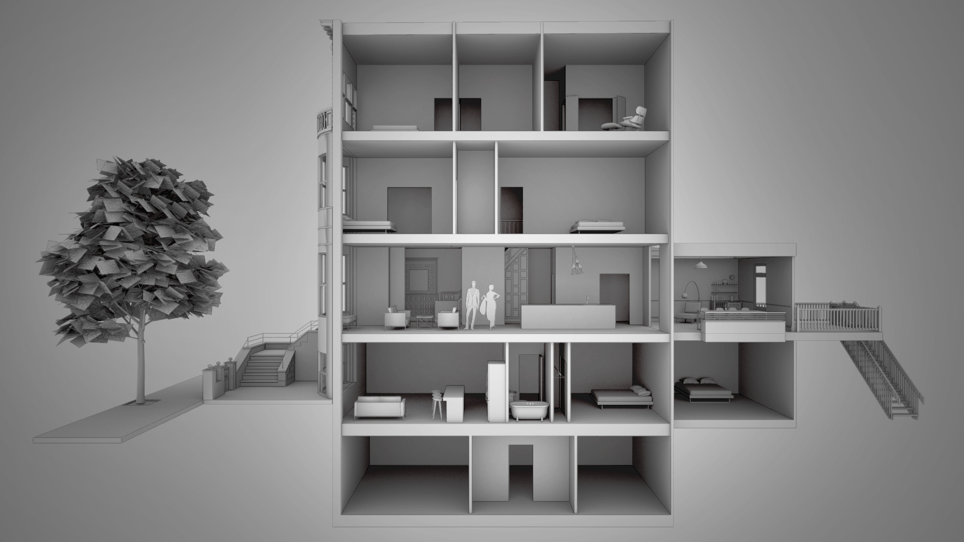 翻新褐石打造现代家庭建筑-8