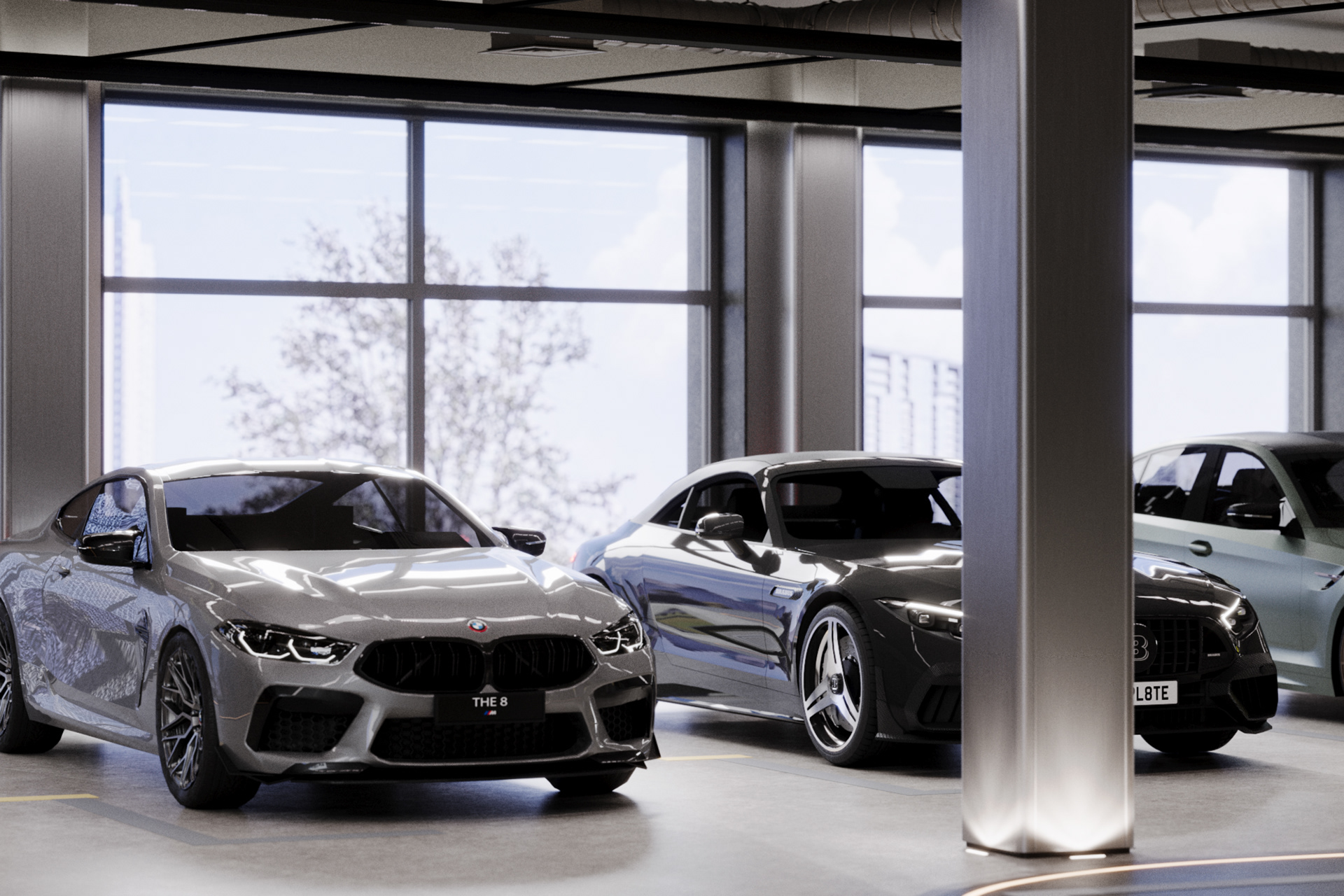 汽车展厅3D室内可视化项目-14