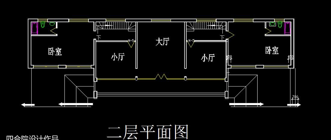 
新农村主楼二层四合院厢房一层四合院自建房 -2