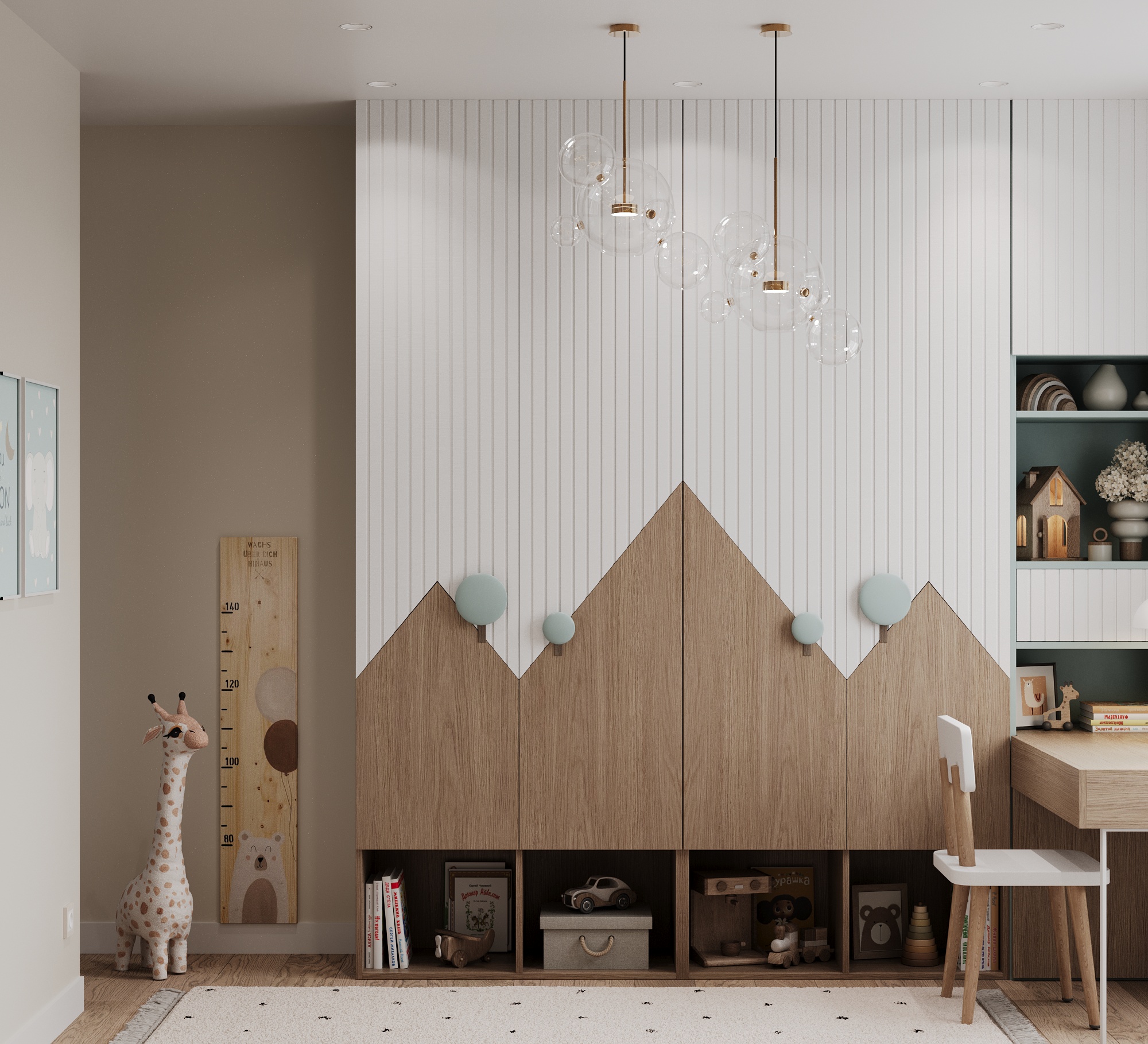 莫斯科 ЖК Аквилон Митино 儿童房室内设计丨俄罗斯莫斯科丨Елена Аксёнова,Elena Aksenova-13