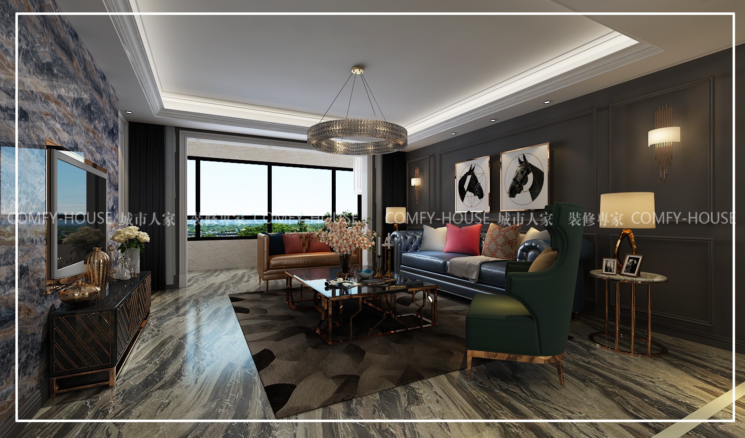 万达文旅城 160㎡美式轻奢四室两厅-7