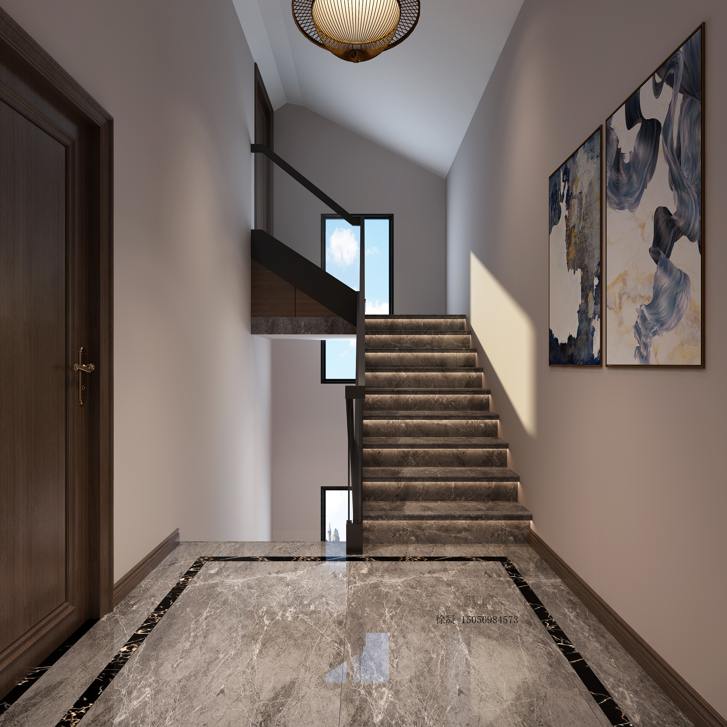 新中式简约别墅设计-12