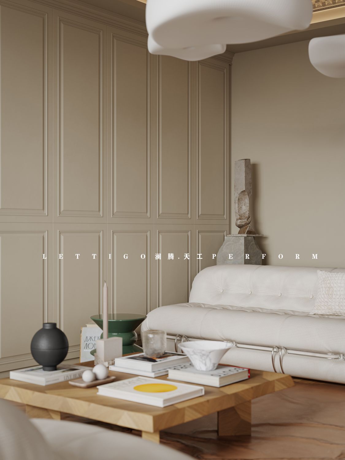 微微的复古气息增添了轻法式客厅的松弛感-4