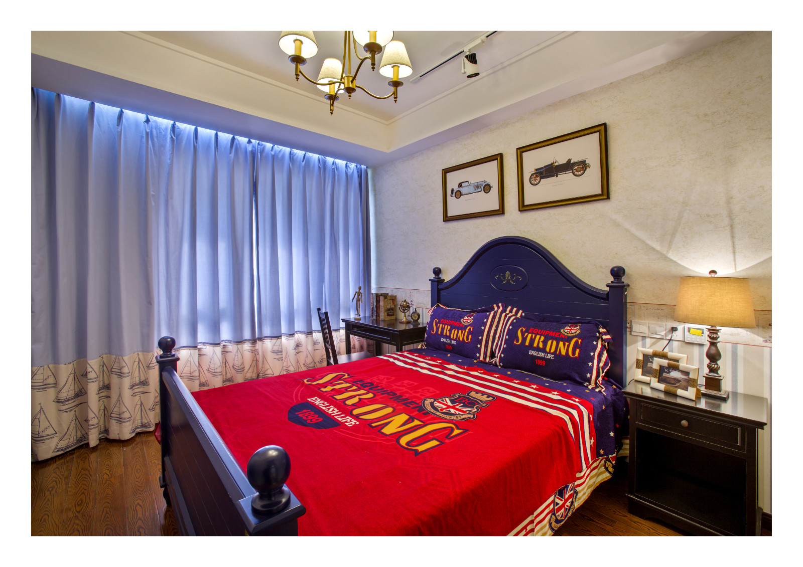 浙江宁波白金湾美式混搭风格两居室设计-4