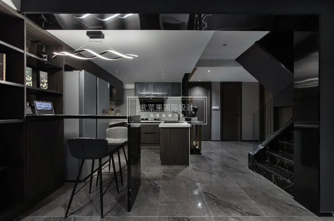 酒店式居家体验,170㎡现代风高级黑质感空间-51