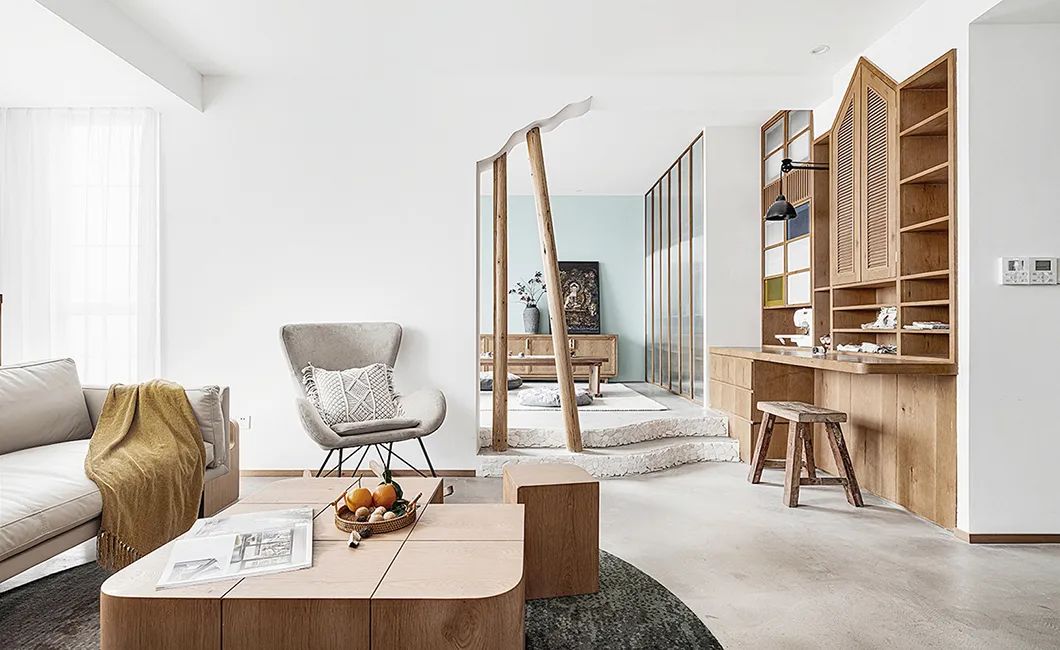 极简原木＋禅意！打造通透互动的舒适家居空间-10