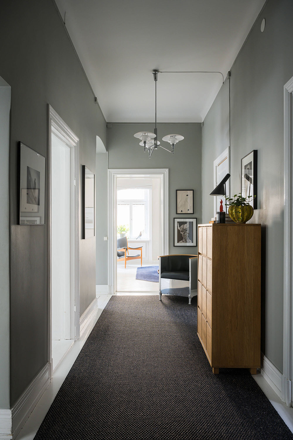 斯德哥尔摩橄榄绿公寓，冲浪板成独特装饰-36